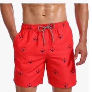 Biwisy Mens Swim Trunks Quick Dry Swim Shorts with Mesh Lining Funny Beach Short